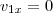 v_{1x} = 0 v_{1x} = 0