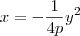 x = -\frac{1}{4p}y^2