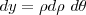 \dx \ dy = \rho d\rho \ d\theta \dx \ dy = \rho d\rho \ d\theta