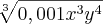 \sqrt[3]{0,001{x}^{3}{y}^{4}}