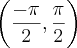 \left(\frac{-\pi}{2},\frac{\pi}{2} \right)