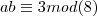ab \equiv 3 mod(8)