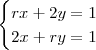 \begin{cases} rx + 2y = 1 \\ 2x+ ry = 1\end{cases}