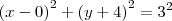 {(x-0)}^{2}+{(y+4)}^{2}={3}^{2}