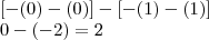 \\
\left [-(0)-(0)\right ]-\left [-(1)-(1)\right ]\\
0-(-2) = 2