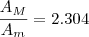 \frac{A_M}{A_m} = 2.304