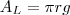 A_L = \pi r g A_L = \pi r g