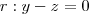 r: y-z=0