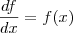 \frac{df}{dx} = f(x) \frac{df}{dx} = f(x)