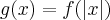 g(x) = f(\left|x \right|) g(x) = f(\left|x \right|)