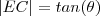 |EC| = tan(\theta) |EC| = tan(\theta)