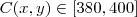 C (x,y) \in [ 380 , 400 ]