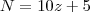 N = 10z + 5 N = 10z + 5