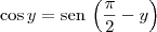 \cos y = \textrm{sen}\, \left(\frac{\pi}{2} - y\right)