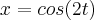 x=cos (2t)