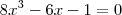 8{x}^{3}-6x-1=0