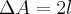 \Delta A=2l \Delta A=2l