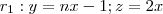 r_1: y=nx-1;z=2x