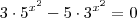 3\cdot {5}^{{x}^{2}} - 5\cdot {3}^{{x}^{2}} = 0 3\cdot {5}^{{x}^{2}} - 5\cdot {3}^{{x}^{2}} = 0