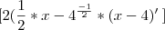 [2(\frac{1}{2} * {x-4}^{\frac{-1}{2}} * (x-4)'\:]