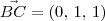 \vec{BC} = \left(0,\,1,\,1\right)