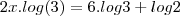 2x.log(3)=6.log3+log2