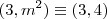 (3,m^2) \equiv (3,4)