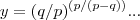 y=({q/p})^{(p/(p-q))}... y=({q/p})^{(p/(p-q))}...