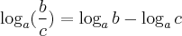 \log_{a}(\frac{b}{c}) = \log_{a} b - \log_{a} c