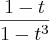 \frac{1-t}{1-{t}^{3}}