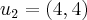 {u}_{2} = (4,4) {u}_{2} = (4,4)