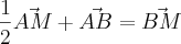 \frac{1}{2}\vec{AM} +\vec{AB} = \vec{BM}