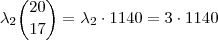 \lambda_2 \binom{20}{17}  = \lambda_2 \cdot 1140 = 3  \cdot 1140