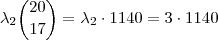 \lambda_2 \binom{20}{17} = \lambda_2 \cdot 1140 = 3 \cdot 1140 \lambda_2 \binom{20}{17} = \lambda_2 \cdot 1140 = 3 \cdot 1140