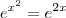 e^{x^2}=e^{2x}