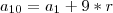 {a}_{10}={a}_{1}+9*r {a}_{10}={a}_{1}+9*r