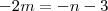 -2m=-n-3