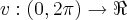 v:(0,2\pi)\rightarrow \Re v:(0,2\pi)\rightarrow \Re