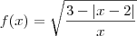 f(x)=\sqrt{\frac{3-\left | x-2 \right |}{x}}