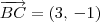 \overrightarrow{BC} = (3,\, -1)