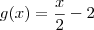 g(x)=\frac{x}{2}-2