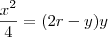 \frac{x^2}{4} = (2r-y)y