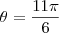 \theta = \frac{11\pi}{6}