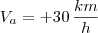 V_a = +30 \, \frac{km}{h} V_a = +30 \, \frac{km}{h}