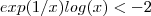 exp(1/x)log(x) < -2 exp(1/x)log(x) < -2