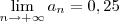 \lim_{n\to+\infty} a_n = 0,25
