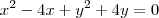 x^2 - 4x + y^2 + 4y = 0