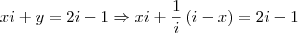 xi+y=2i-1\Rightarrow xi+\frac{1}{i}\left (i-x  \right )=2i-1