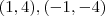 (1,4),(-1,-4) (1,4),(-1,-4)