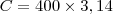 C=400\times3,14 C=400\times3,14